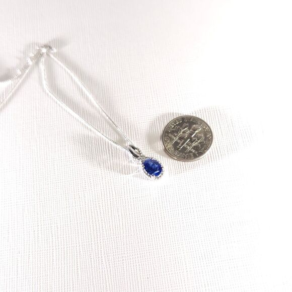 Kyanite Pendant Necklace Sterling Silver Chain - Picture 8 of 9